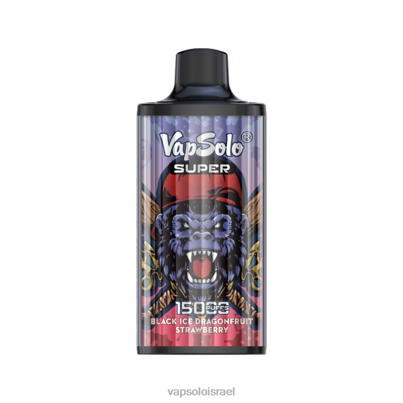 VapSolo SUPER ואפי חד פעמי קרח שחור תות שדה H24ZV13 - Vapsolo Israel