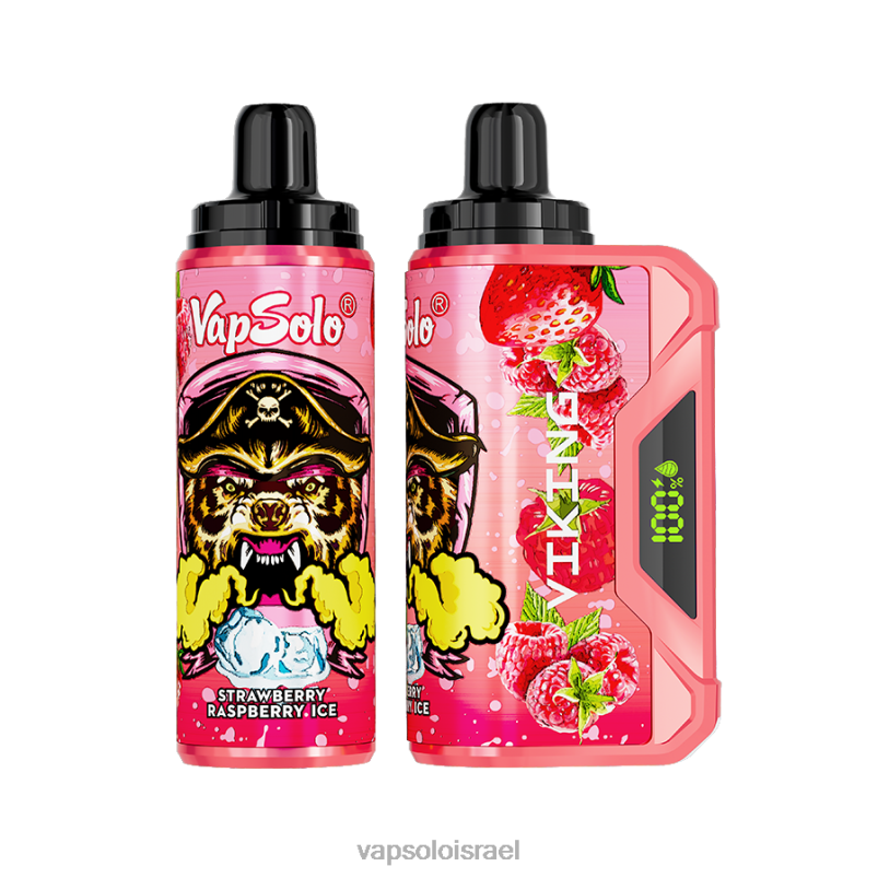 VapSolo VIKING ואפי חד פעמי קרח פטל תות H24ZV45 - Vapsolo Flavours