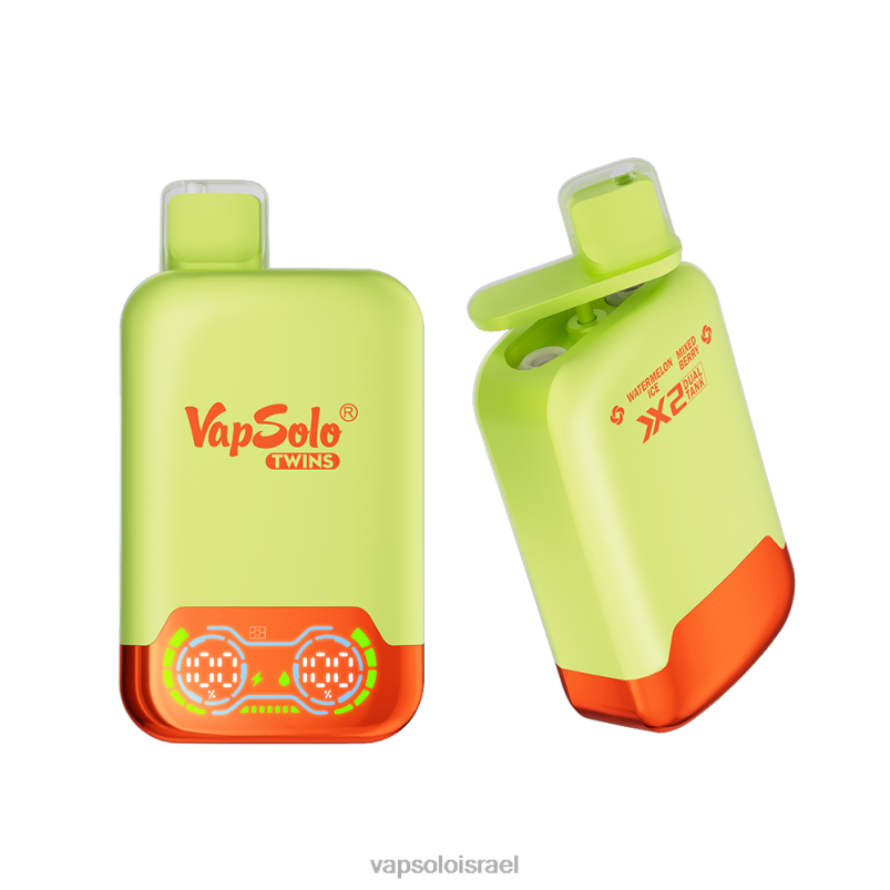 VapSolo TWINS ואפי חד פעמי קרח אבטיח ופירות יער מעורבים H24ZV34 - Vapsolo Israel